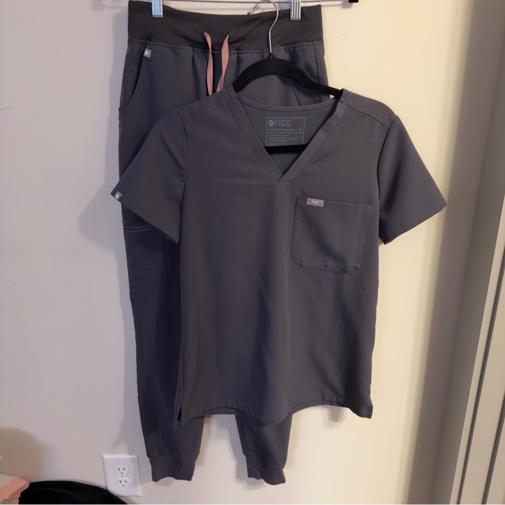 Figs Charcoal Scrub Set size XS